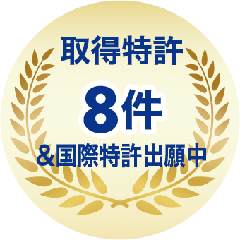 取得特許8件&国際特許出願中